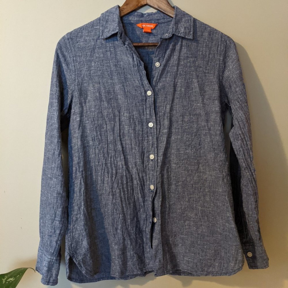 Navy blue women's button down
